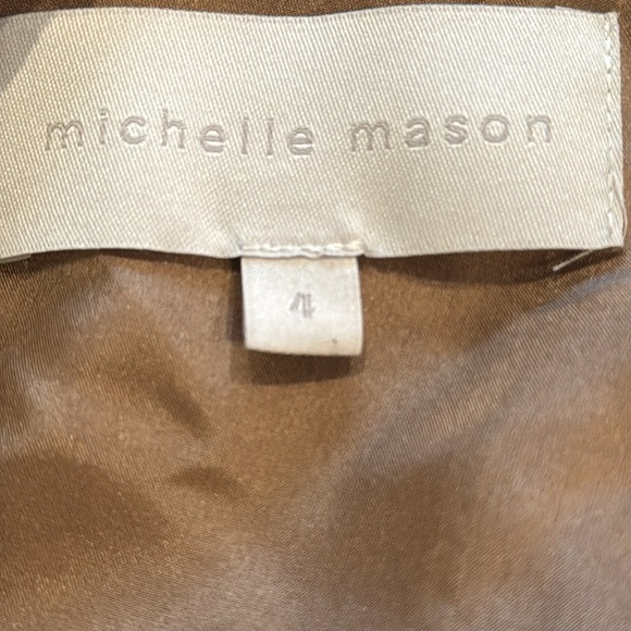 Michelle Mason Bias Bronze Velvet Cowl Neck Asymetric Mini Dresss Size 4 - Picture 8 of 13